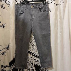 American Eagle Crop Jeggings Classic Stretch Gray Size 14 Long